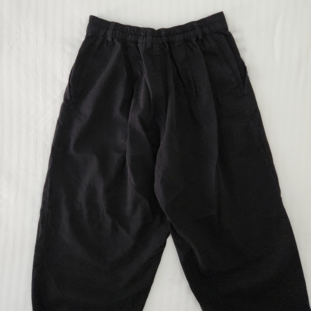 NWOT Big Bud Press Pleated Trousers in Black - Size XXS Petite - Picture 3 of 5